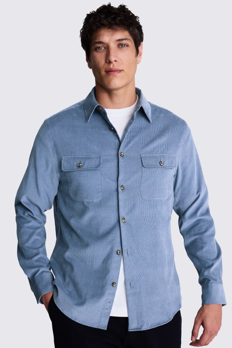 Blue Lightweight Cord Overshirt